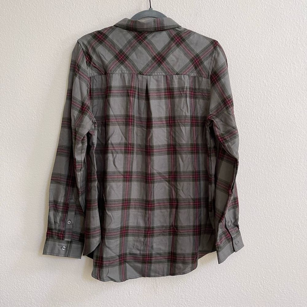 Wrangler New With Tags Women's Flannel Plaid One Pocket Shirt in Dusty Olive M - Picture 2 of 6